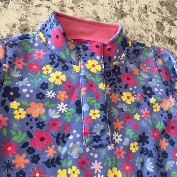 Crew Clothing Co purple floral pullover sz 5-6 - Picture 2 of 5